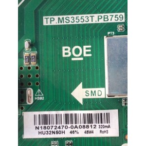 MAIN FUENTE PARA TV SHARP / NUMERO DE PARTE 3200523743 / TP.MS3553T.PB759 / HU32N50H / 320021047808005 / 20180629_101937 / N18072470 / MODELO LC-32Q3180U	